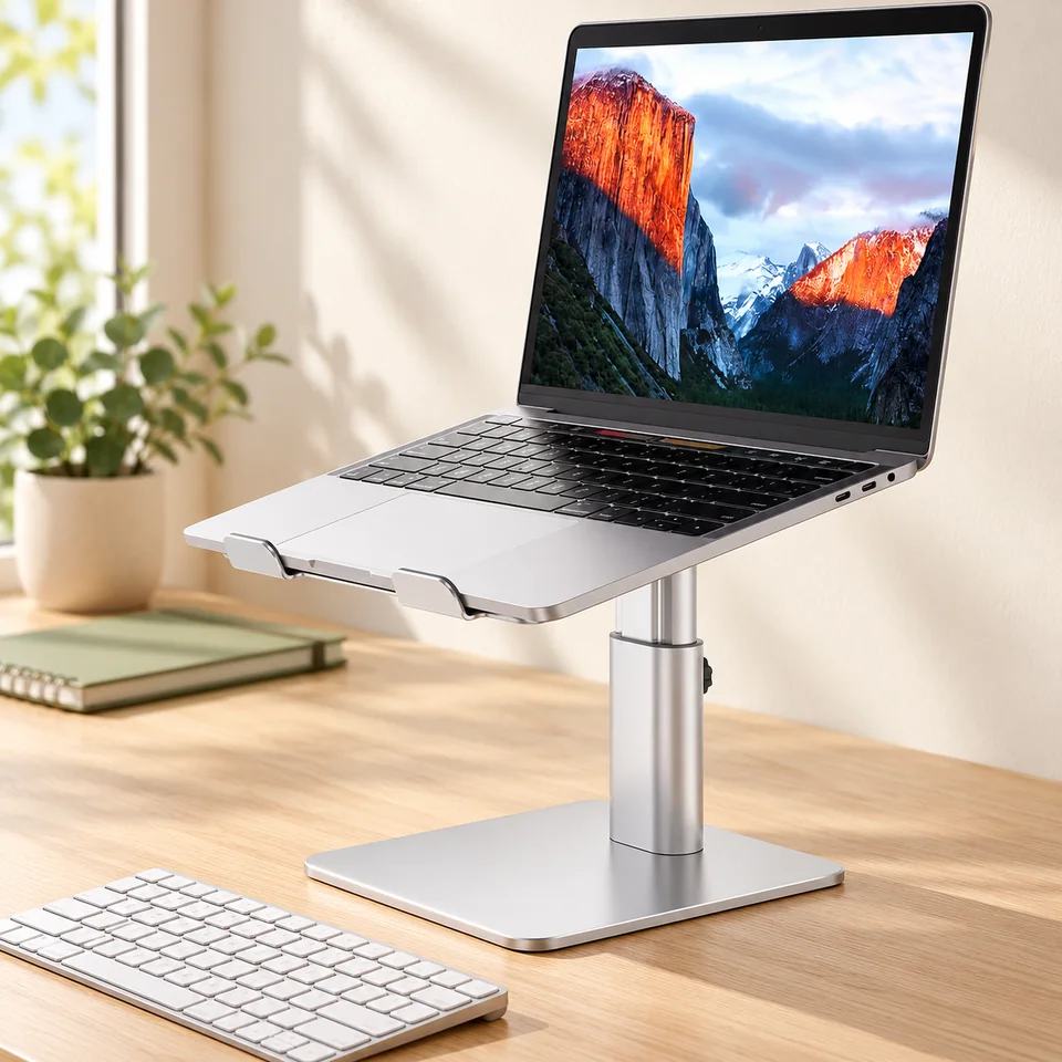 Mise en situation : Besign LSX6N — support aluminium réglable.