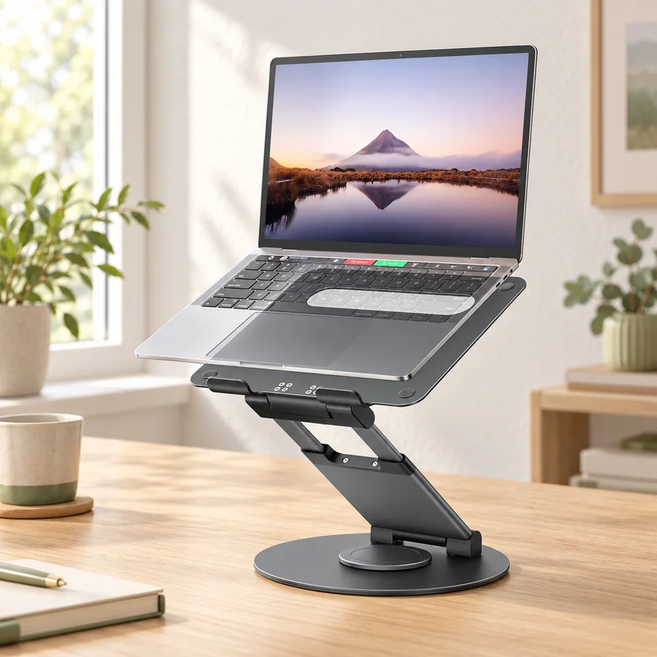 Mise en situation : Nulaxy LS18 — support portable à base rotative.
